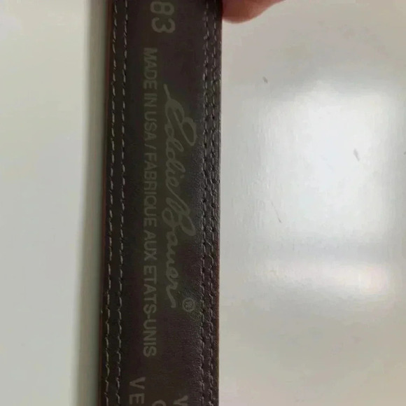 Eddie Bauer brown, thick& sturdy vintage leather belt with  suede - Picture 7 of 9